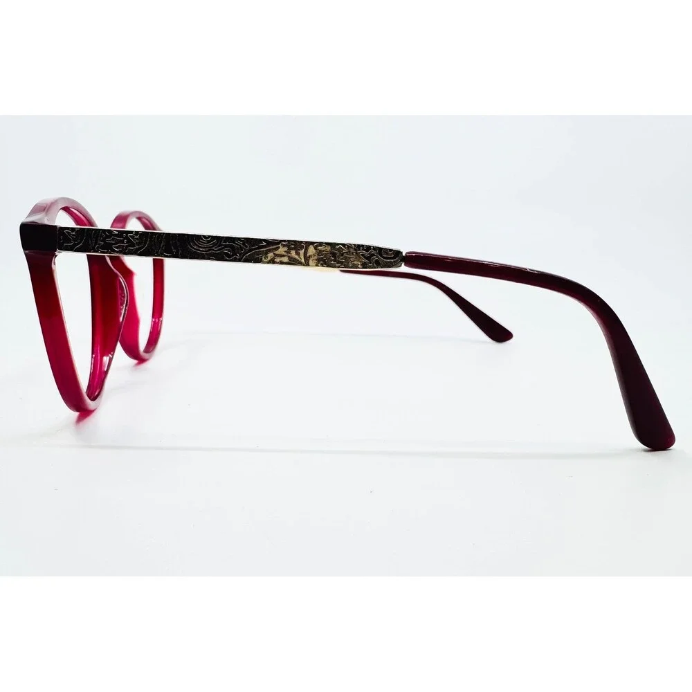 Etro Eyeglasses Frames Womens Burgundy Gold ET2619 603 Round Italy 52-18-140